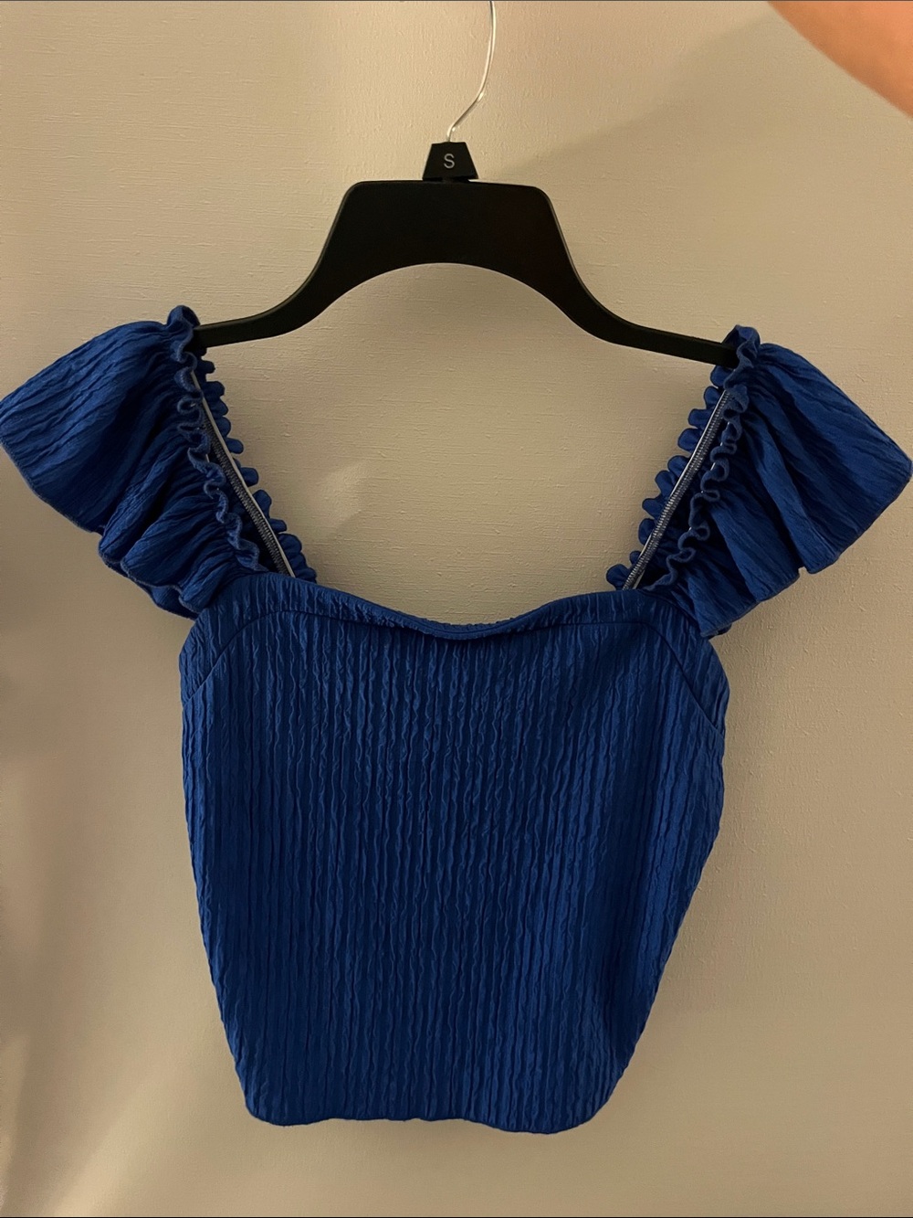 Moa Moa Royal Blue Ruffled Strap Tank Top